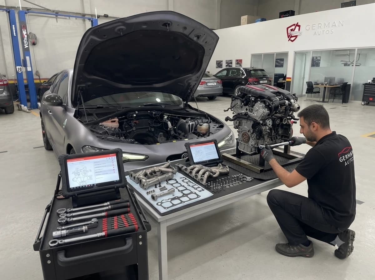 Alfa Romeo engine repair at German Autos, Al Quoz Dubai