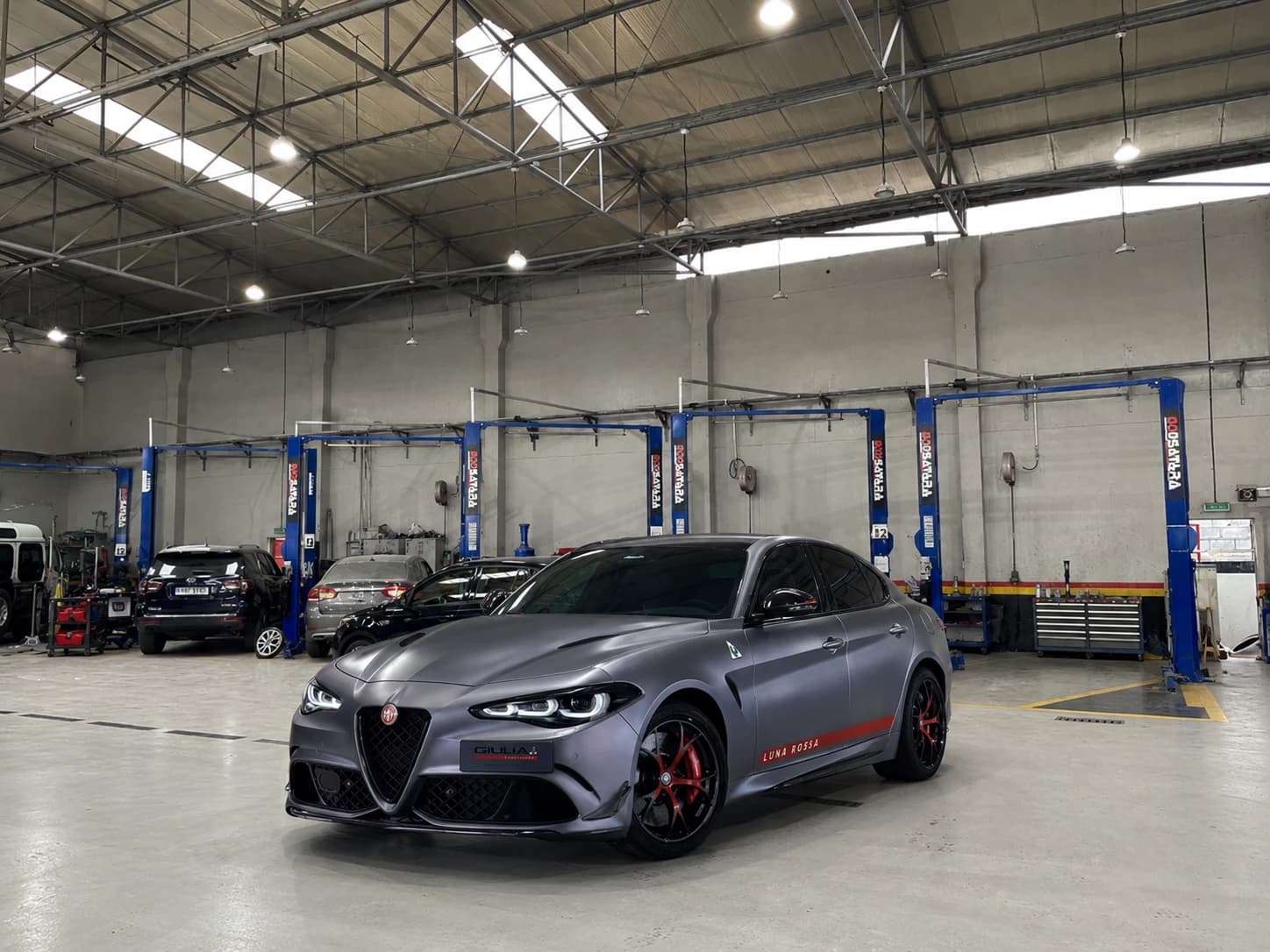 Alfa Romeo at the German Autos workshop in Al Quoz, Dubai