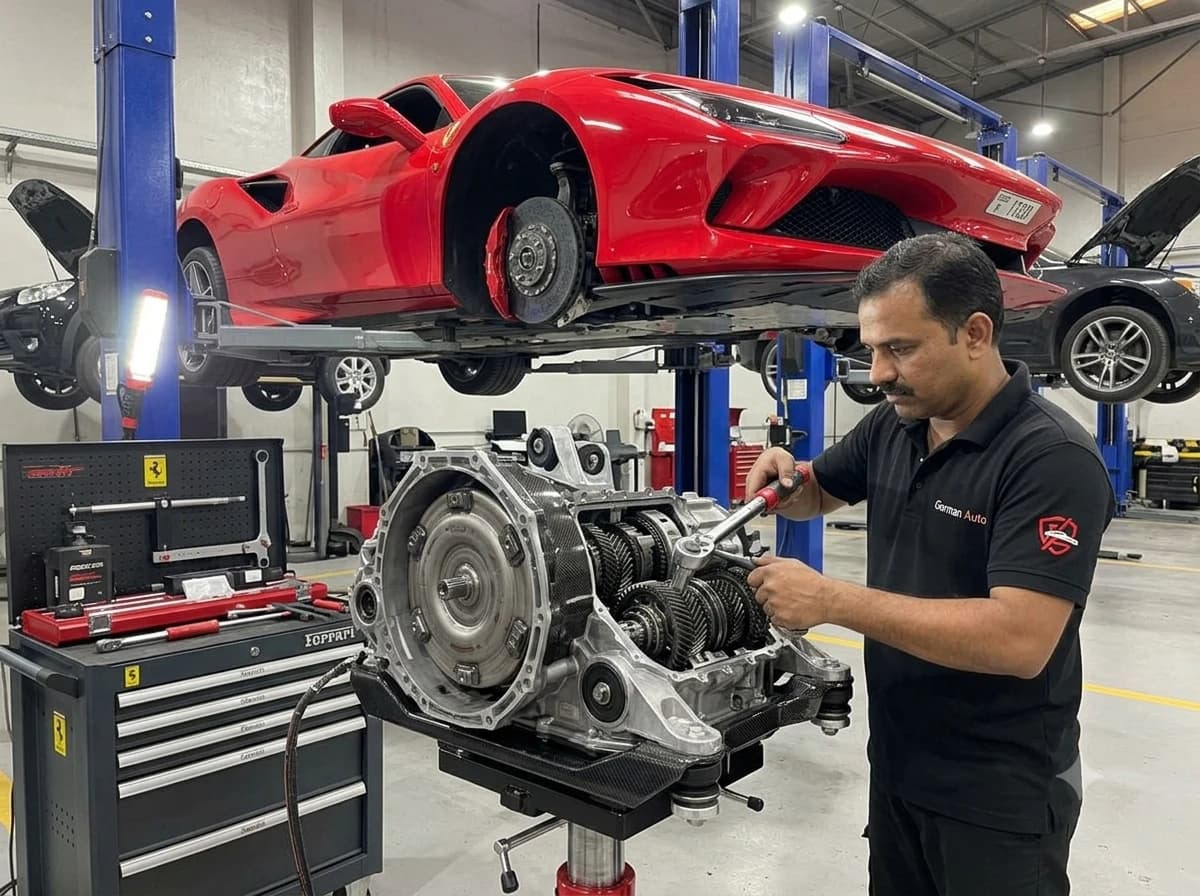 Ferrari gearbox and transmission repair at German Autos, Al Quoz Dubai