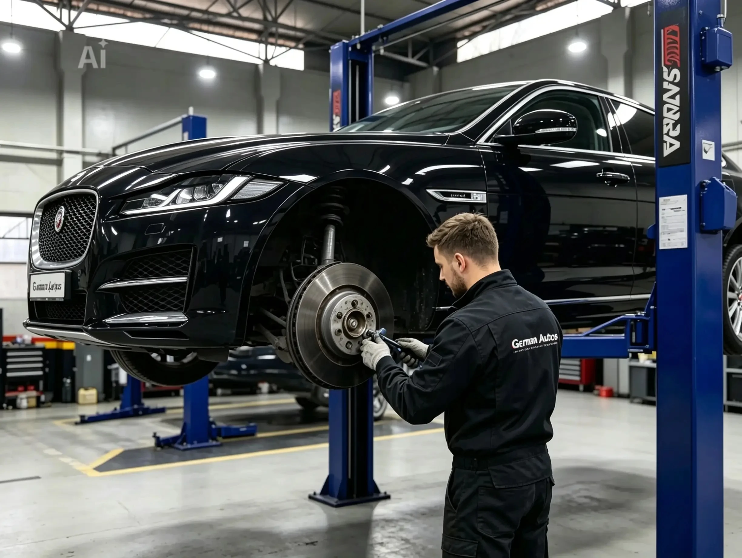 Jaguar brake pad and disc replacement at German Autos, Al Quoz Dubai