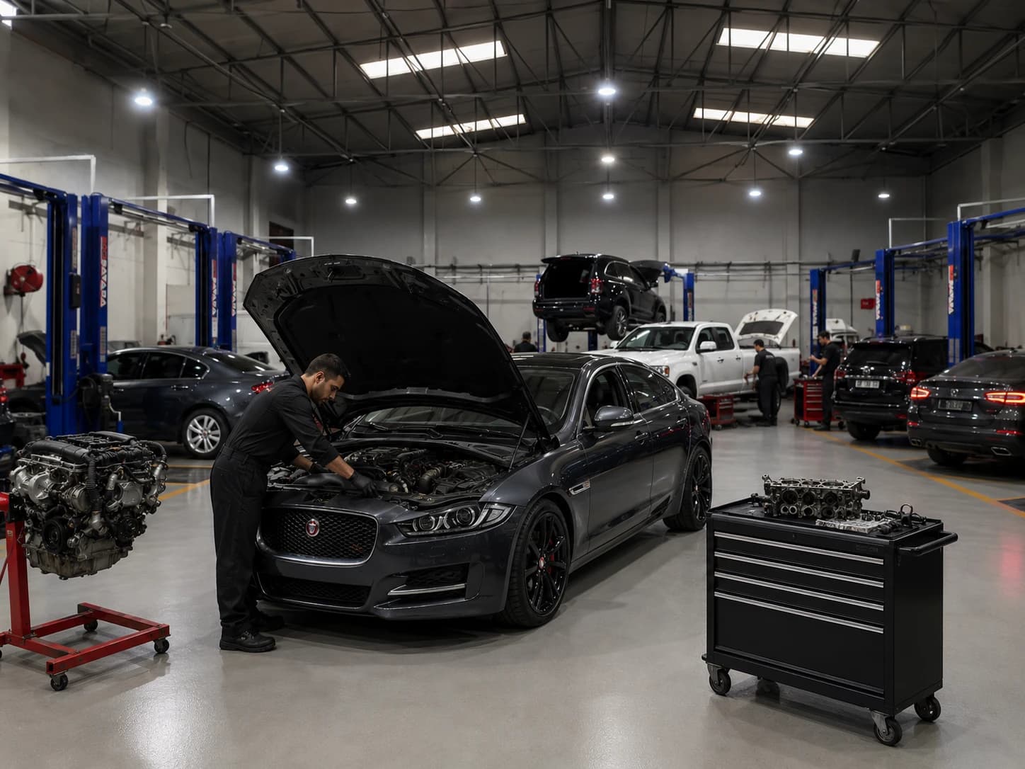 Jaguar engine repair at German Autos, Al Quoz Dubai
