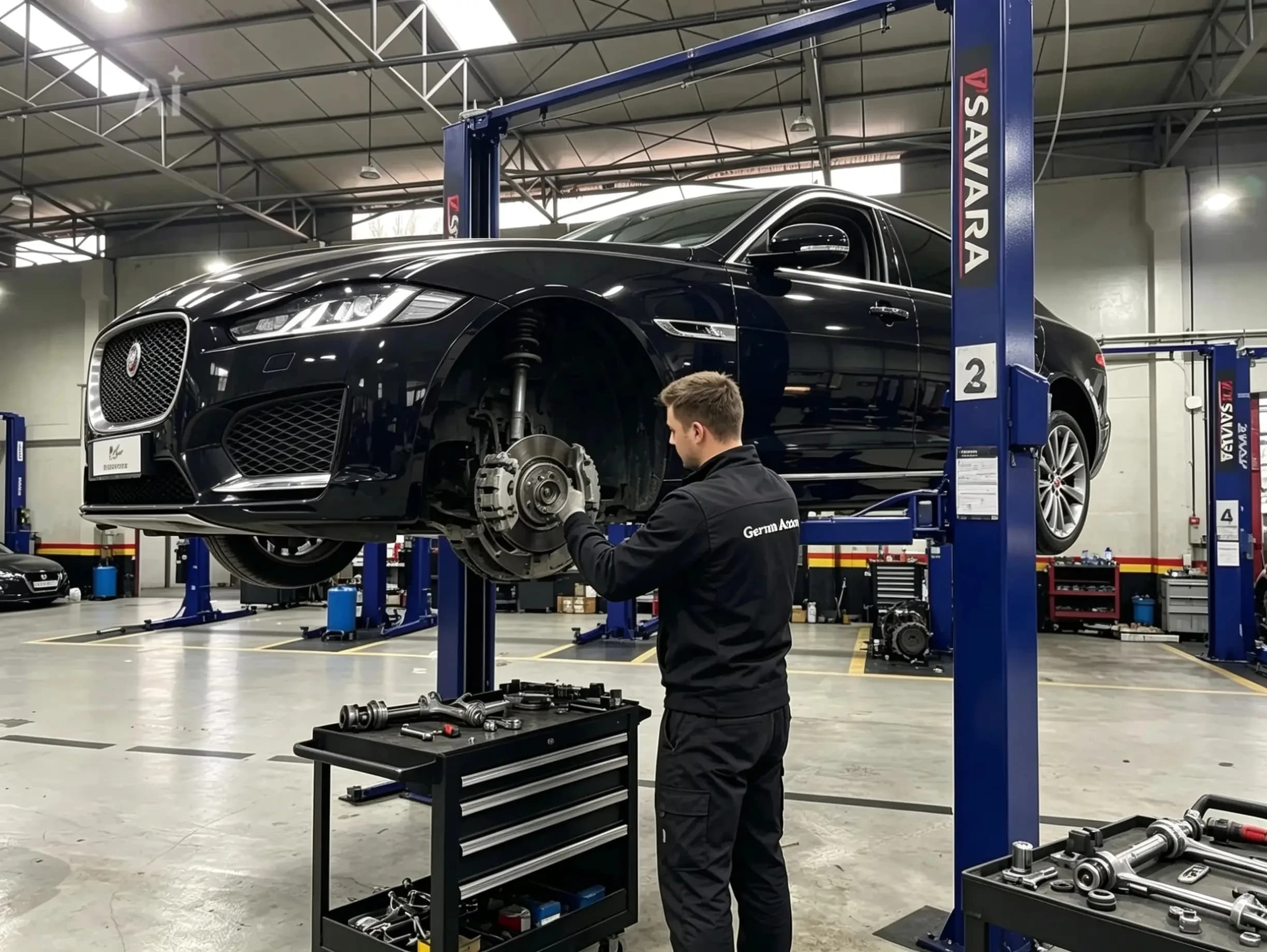Jaguar suspension repair at German Autos, Al Quoz Dubai