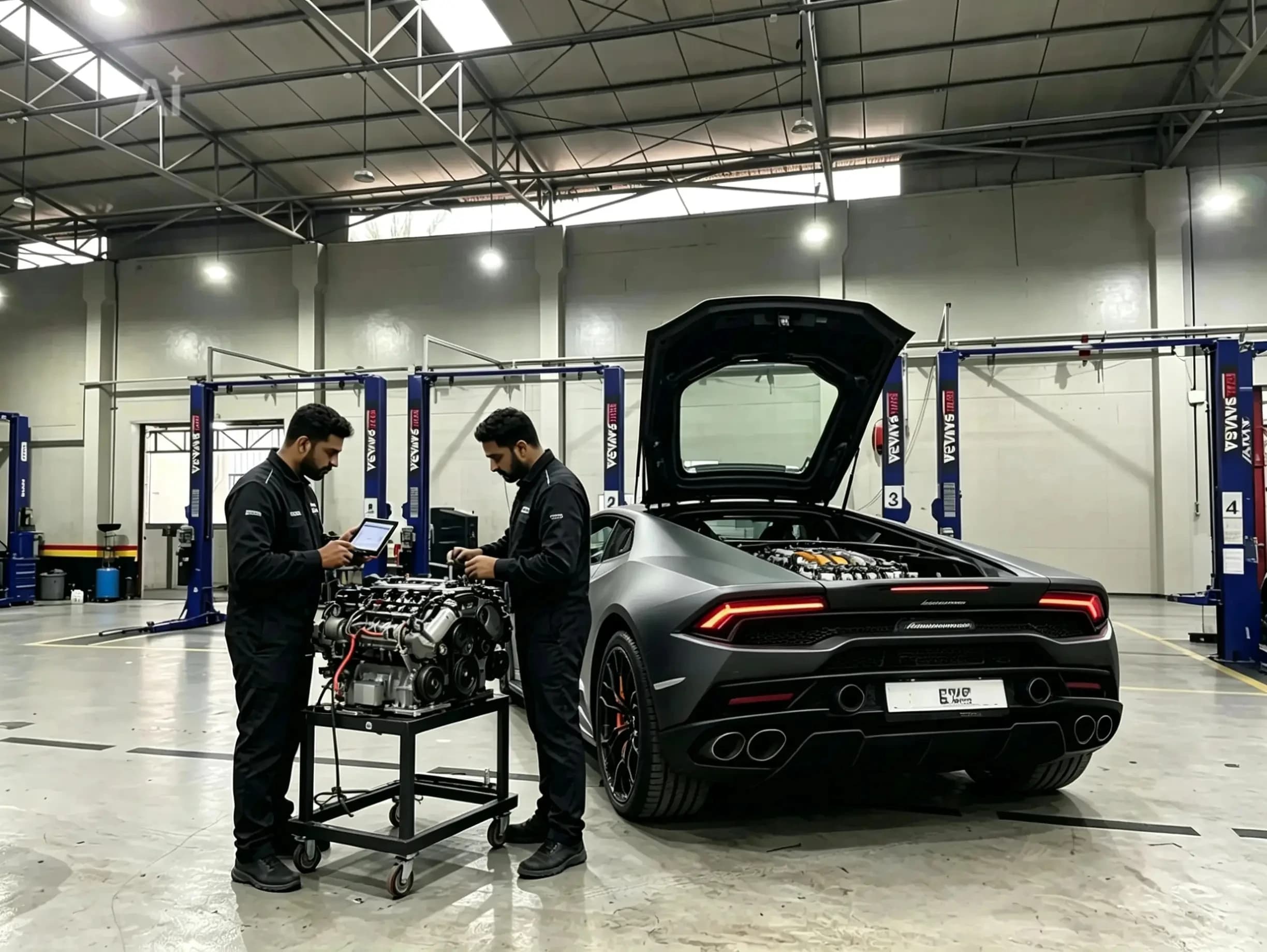 Lamborghini engine repair at German Autos, Al Quoz Dubai