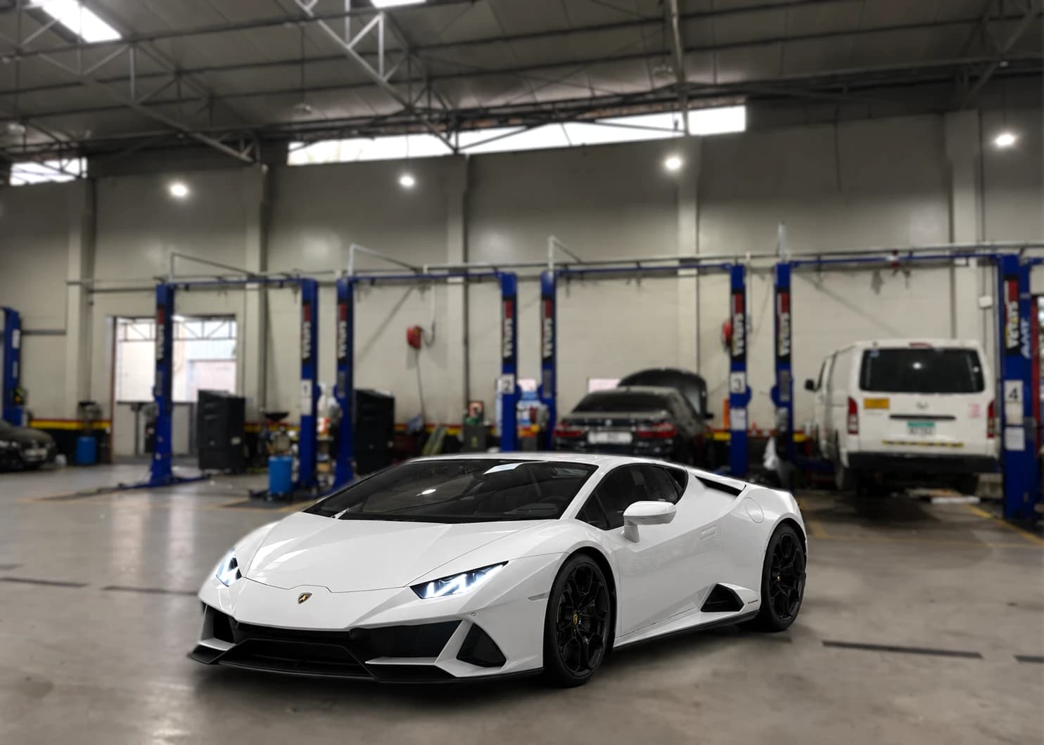 Lamborghini serviced by German Autos technicians in Al Quoz, Dubai
