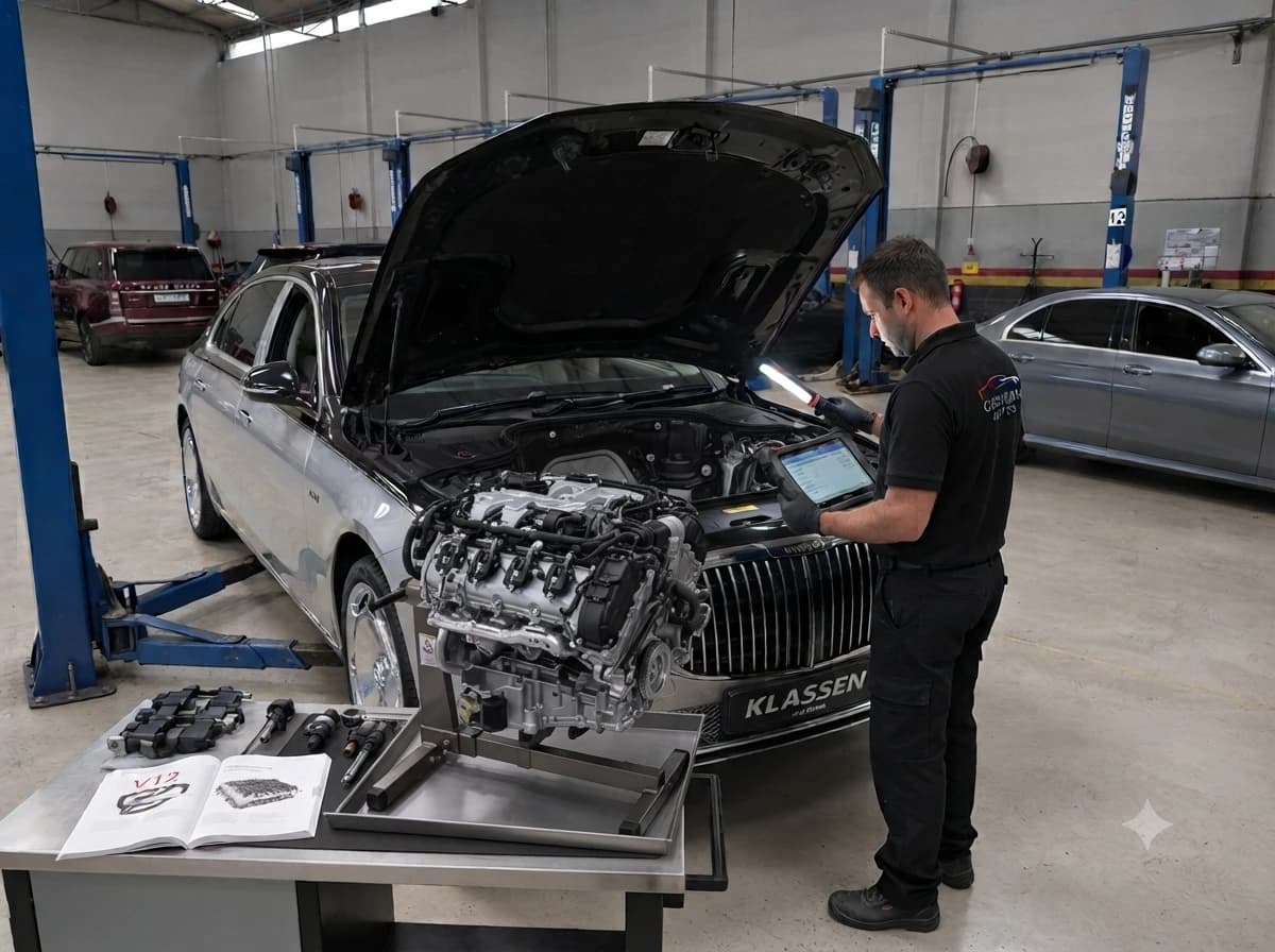 Maybach engine repair at German Autos, Al Quoz Dubai
