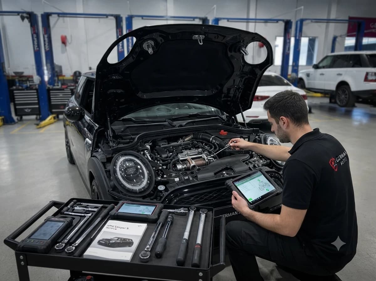 Mini Cooper pre-purchase inspection at German Autos, Al Quoz Dubai