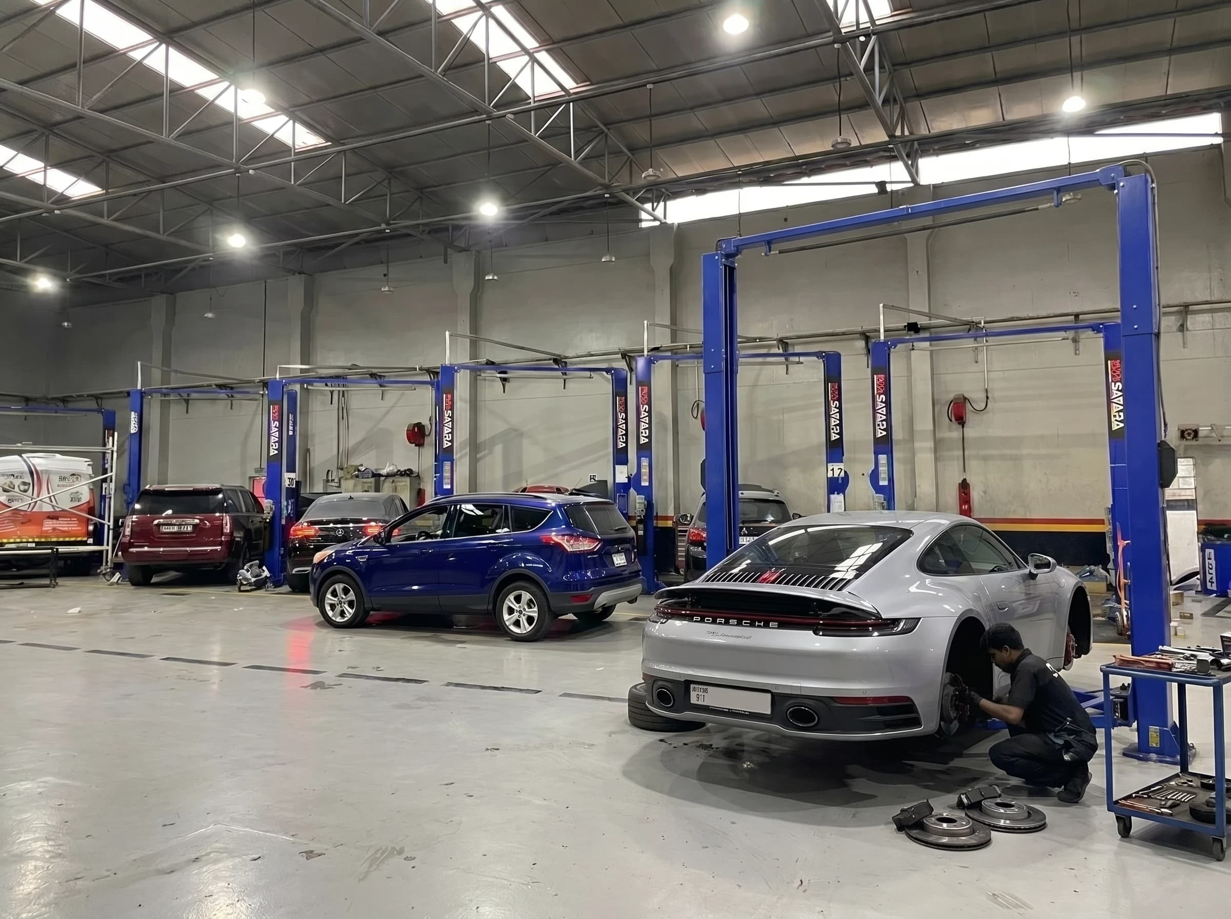 Porsche brake pad and disc replacement at German Autos, Al Quoz Dubai
