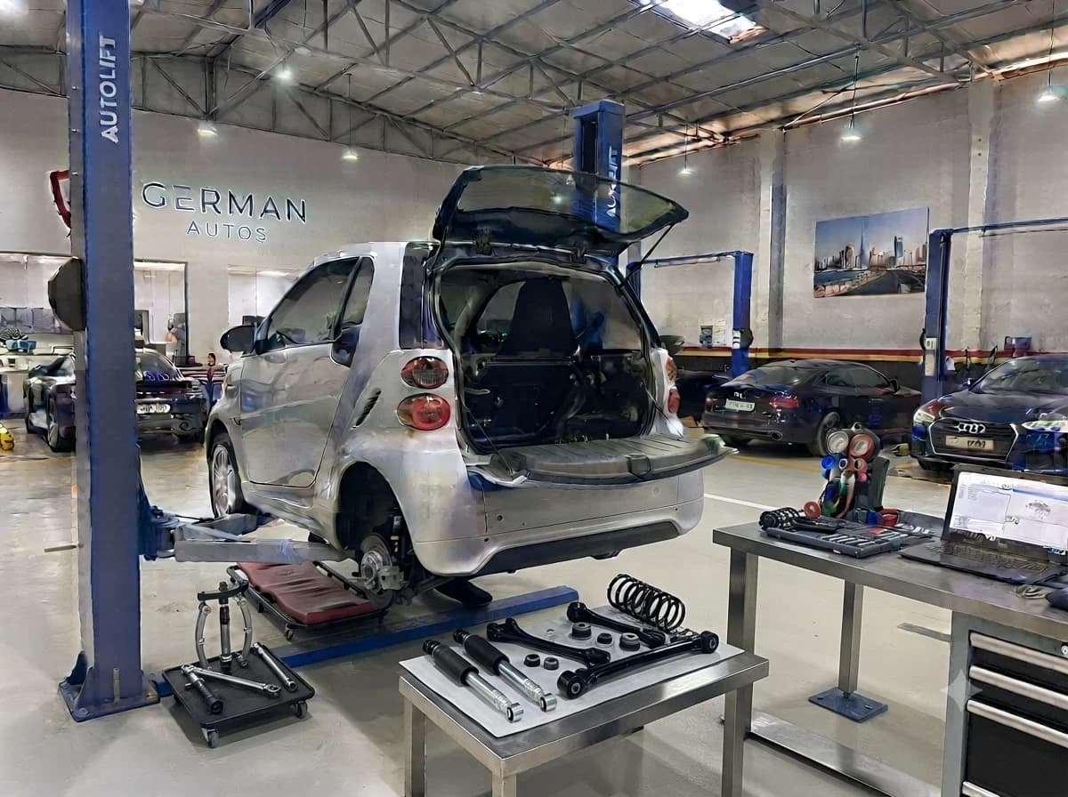 Smart Car suspension repair at German Autos, Al Quoz Dubai