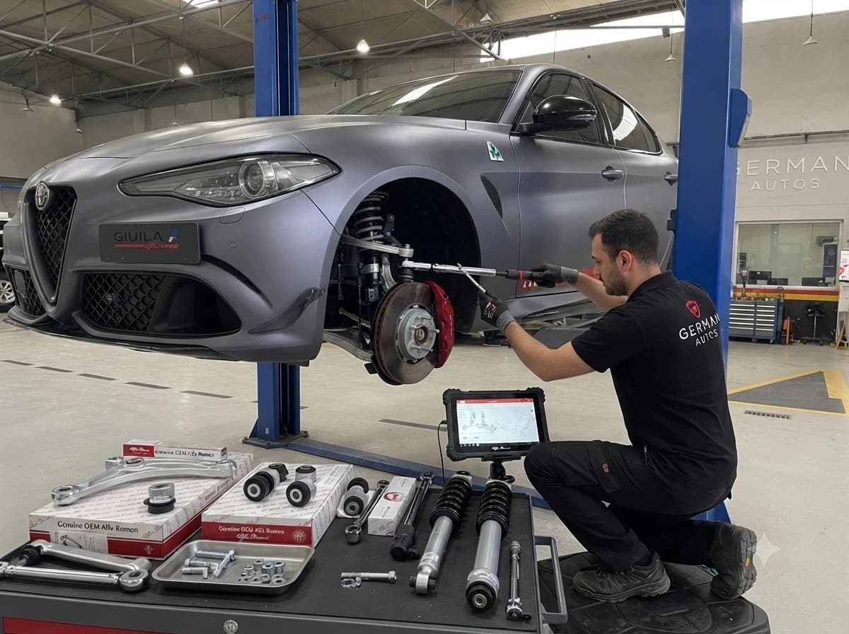 Alfa Romeo suspension repair at German Autos, Al Quoz Dubai