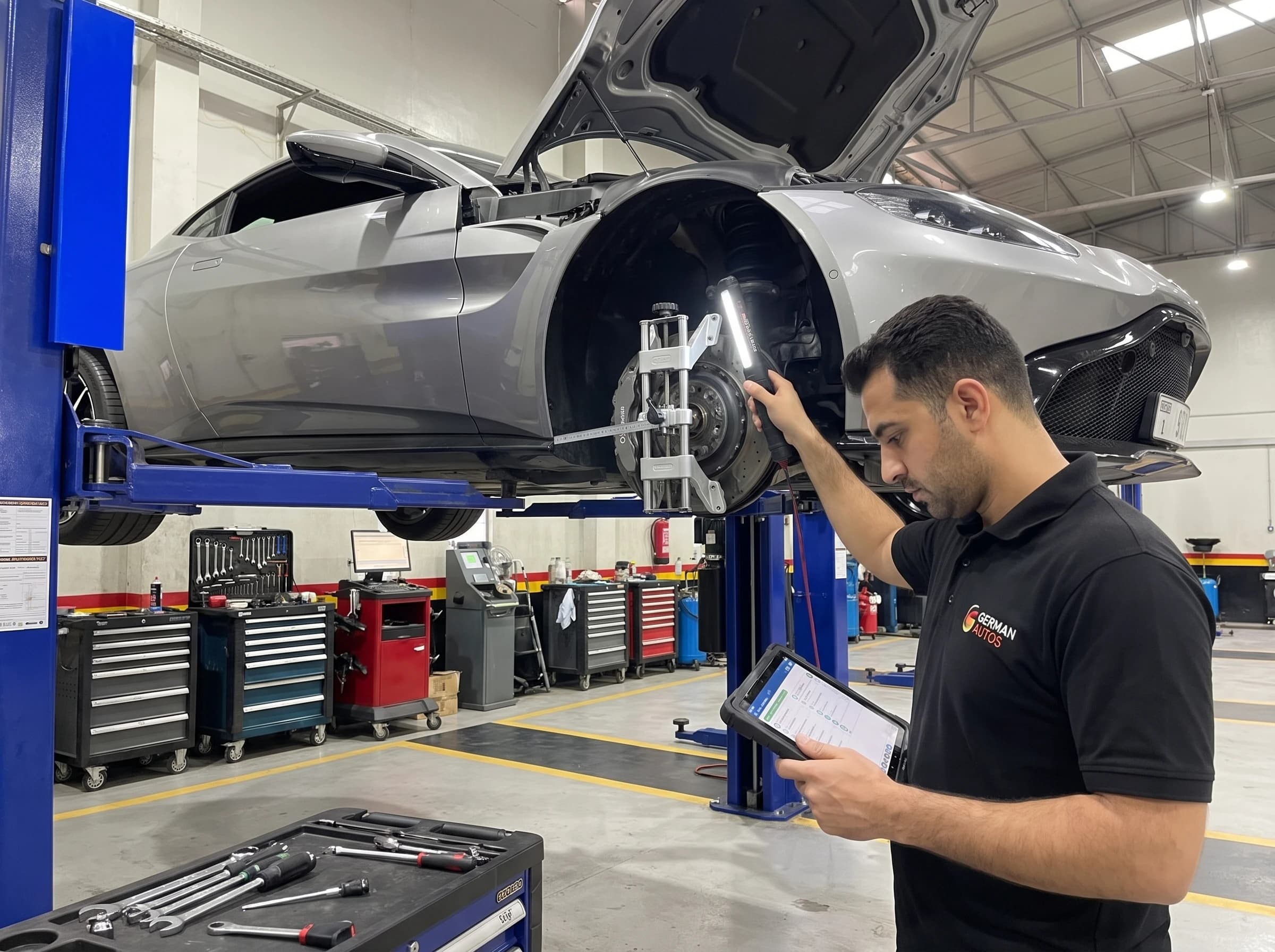 Aston Martin pre-purchase inspection at German Autos, Al Quoz Dubai