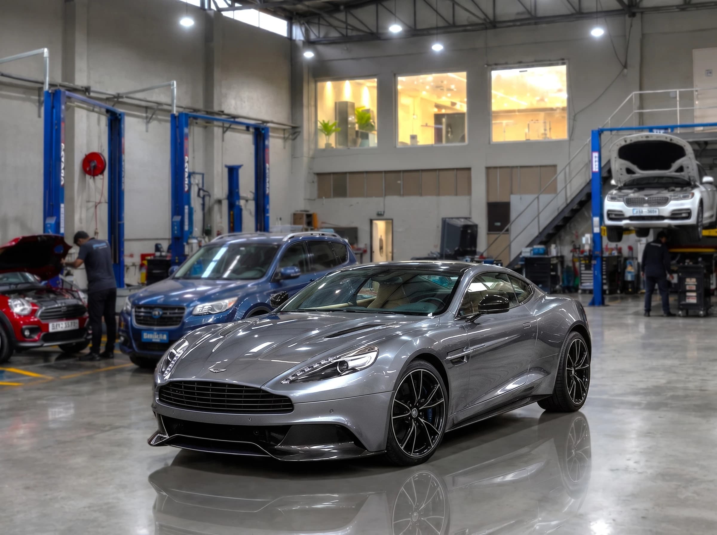 Aston Martin at the German Autos workshop in Al Quoz, Dubai