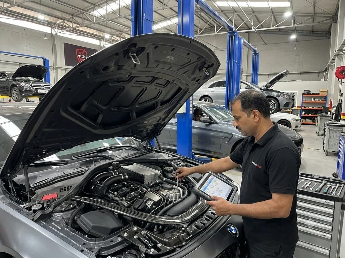 BMW engine repair at German Autos, Al Quoz Dubai