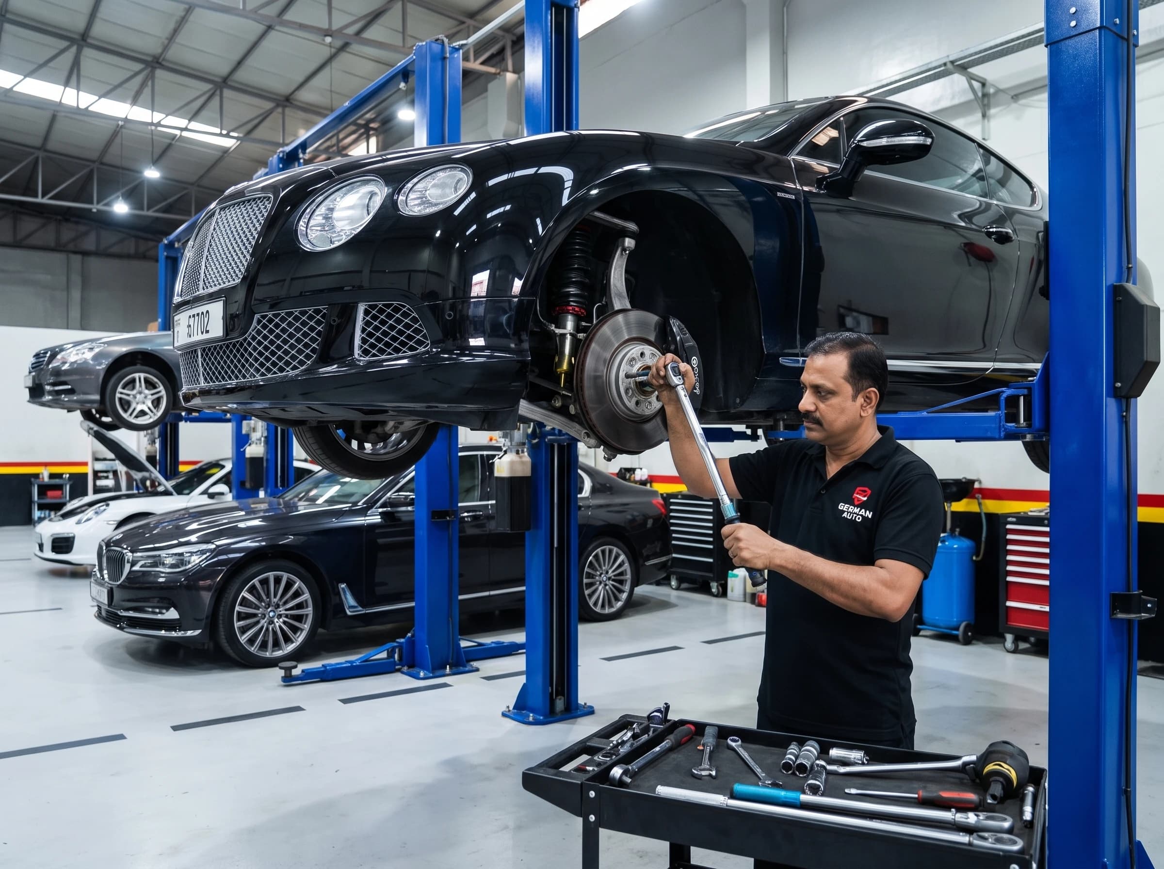 Bentley suspension repair at German Autos, Al Quoz Dubai