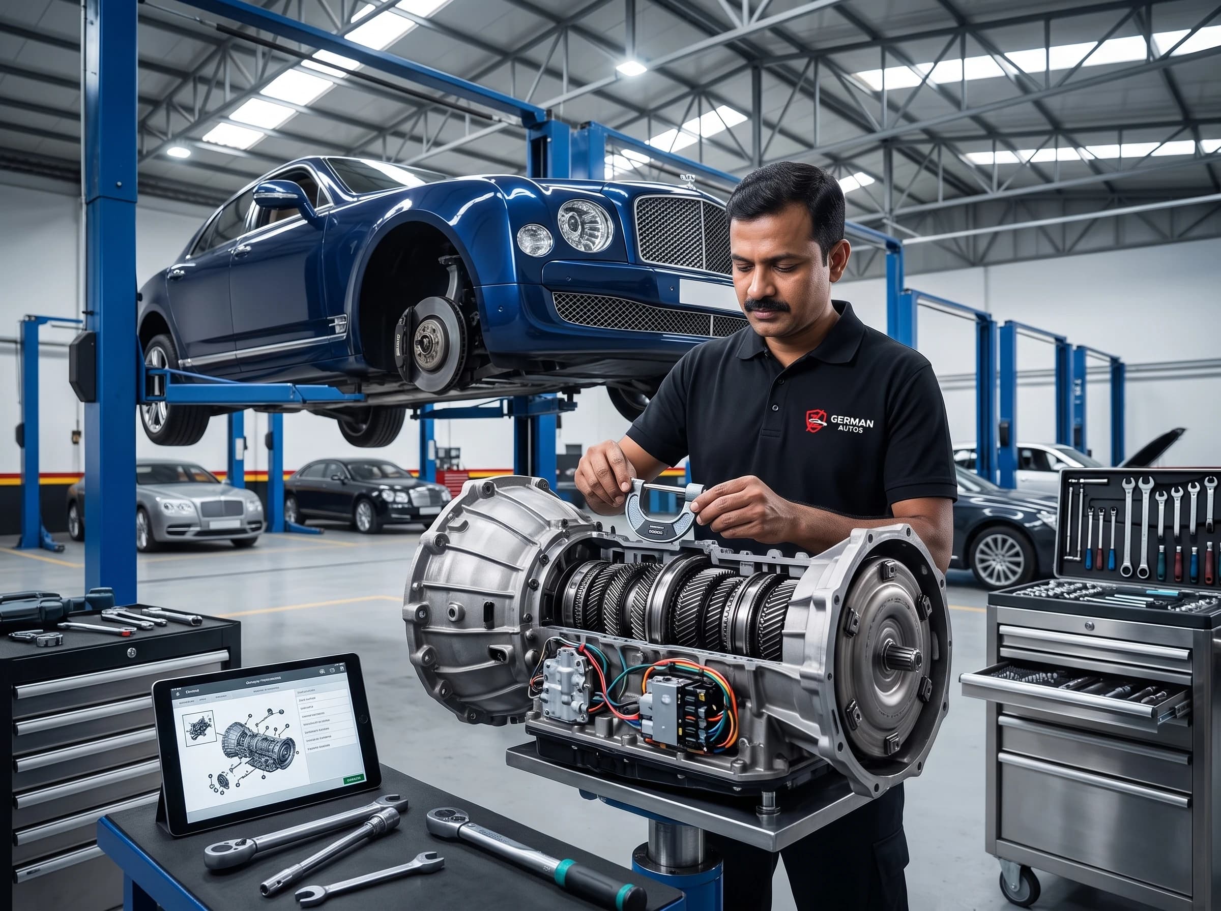 Bentley gearbox and transmission repair at German Autos, Al Quoz Dubai
