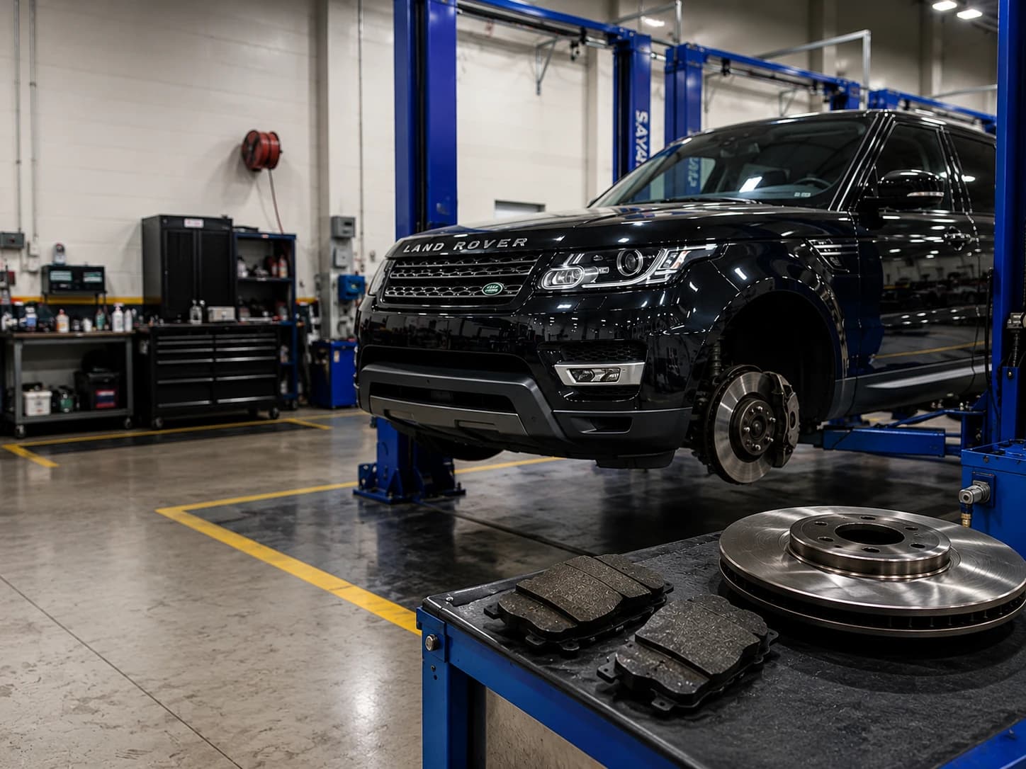 Land Rover brake pad and disc replacement at German Autos, Al Quoz Dubai