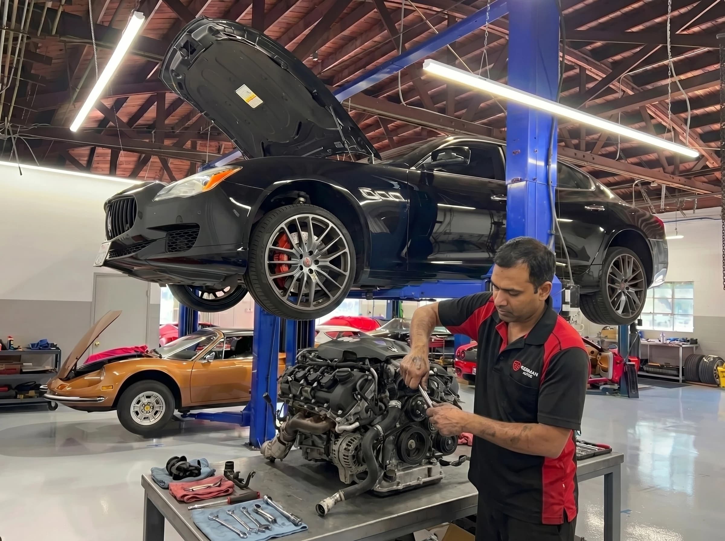Maserati engine repair at German Autos, Al Quoz Dubai