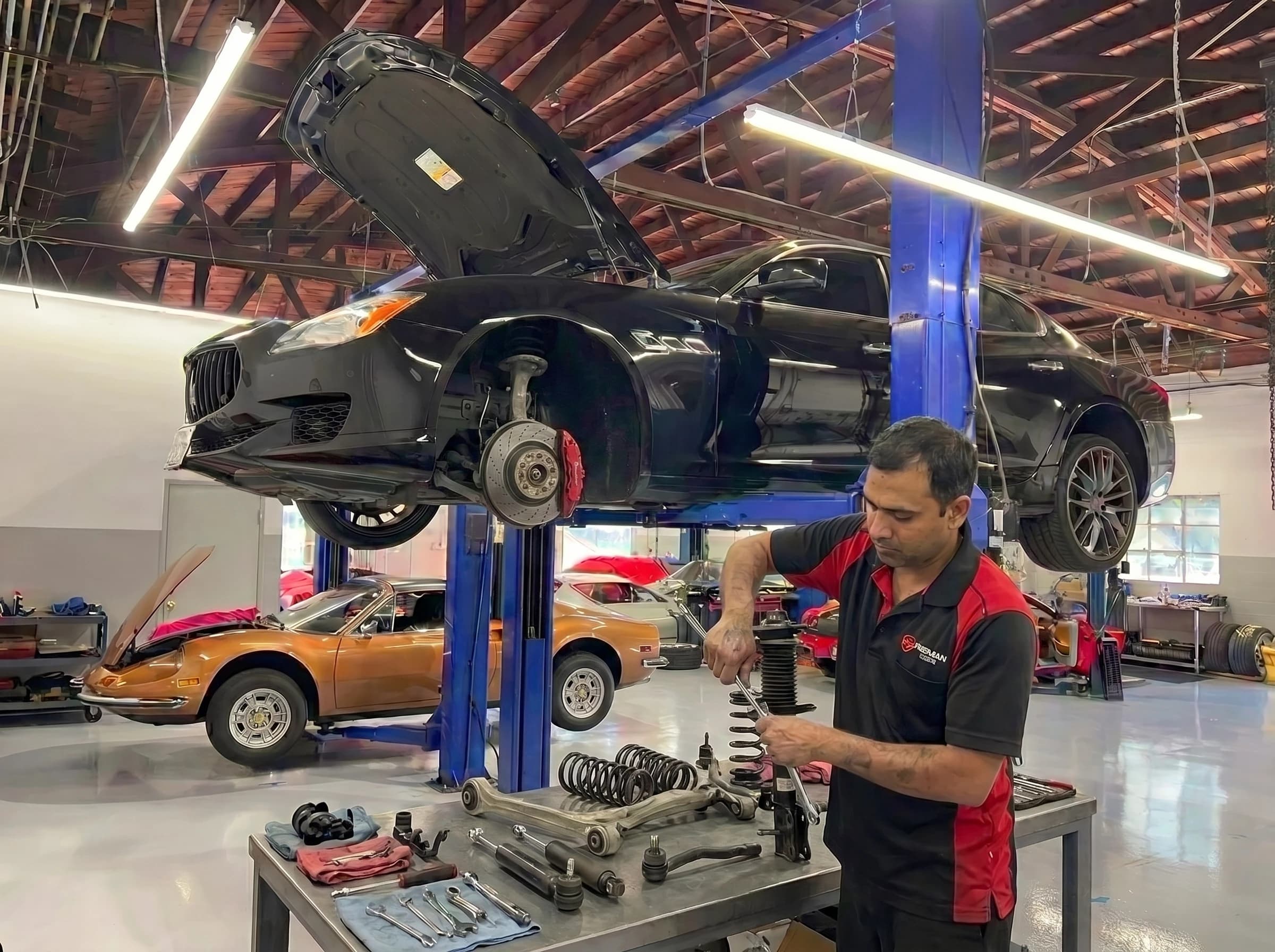 Maserati suspension repair at German Autos, Al Quoz Dubai