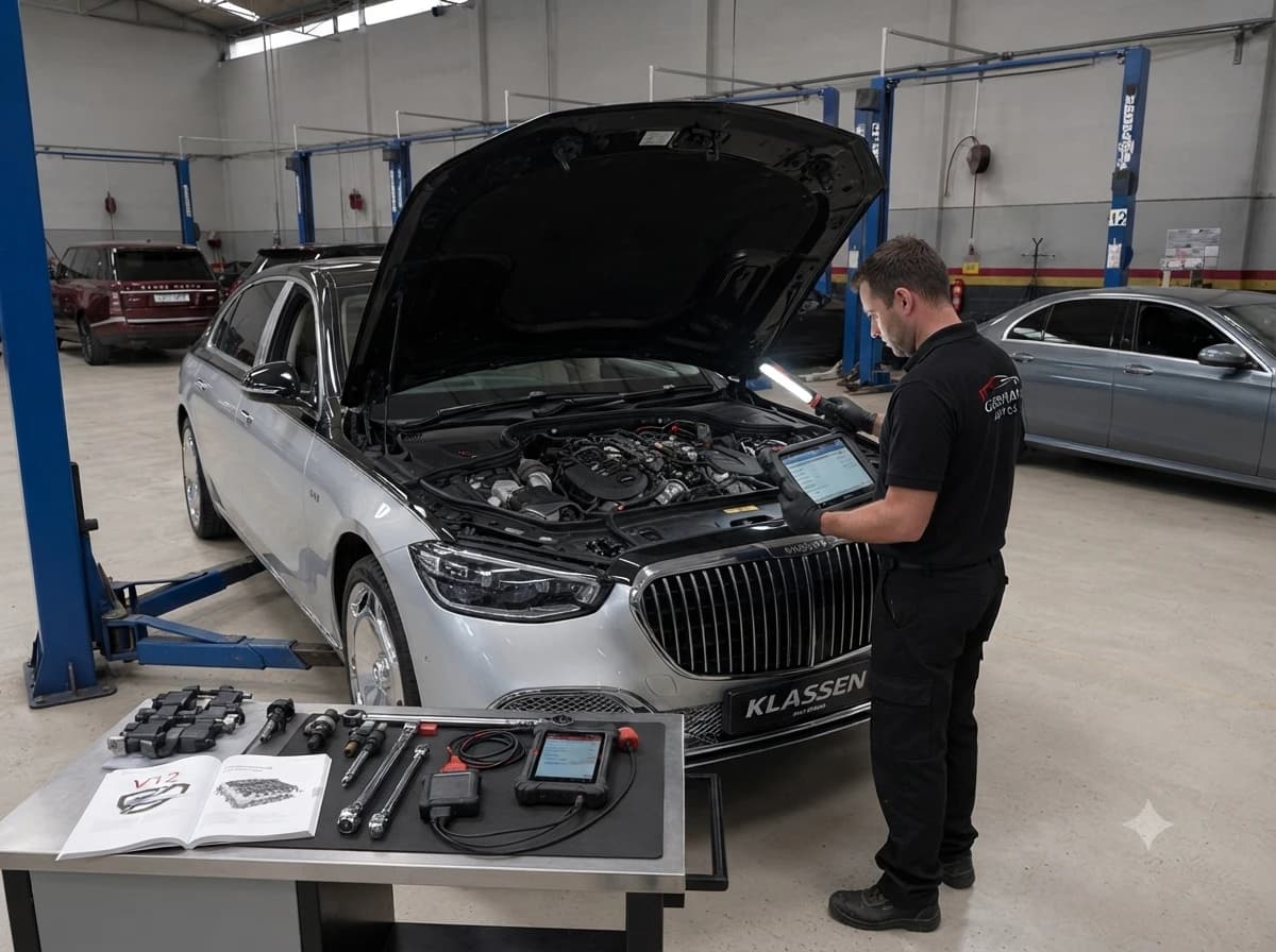 Maybach pre-purchase inspection at German Autos, Al Quoz Dubai