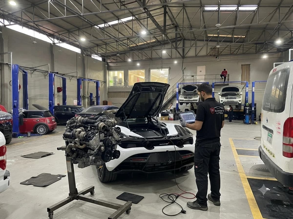 McLaren engine repair at German Autos, Al Quoz Dubai