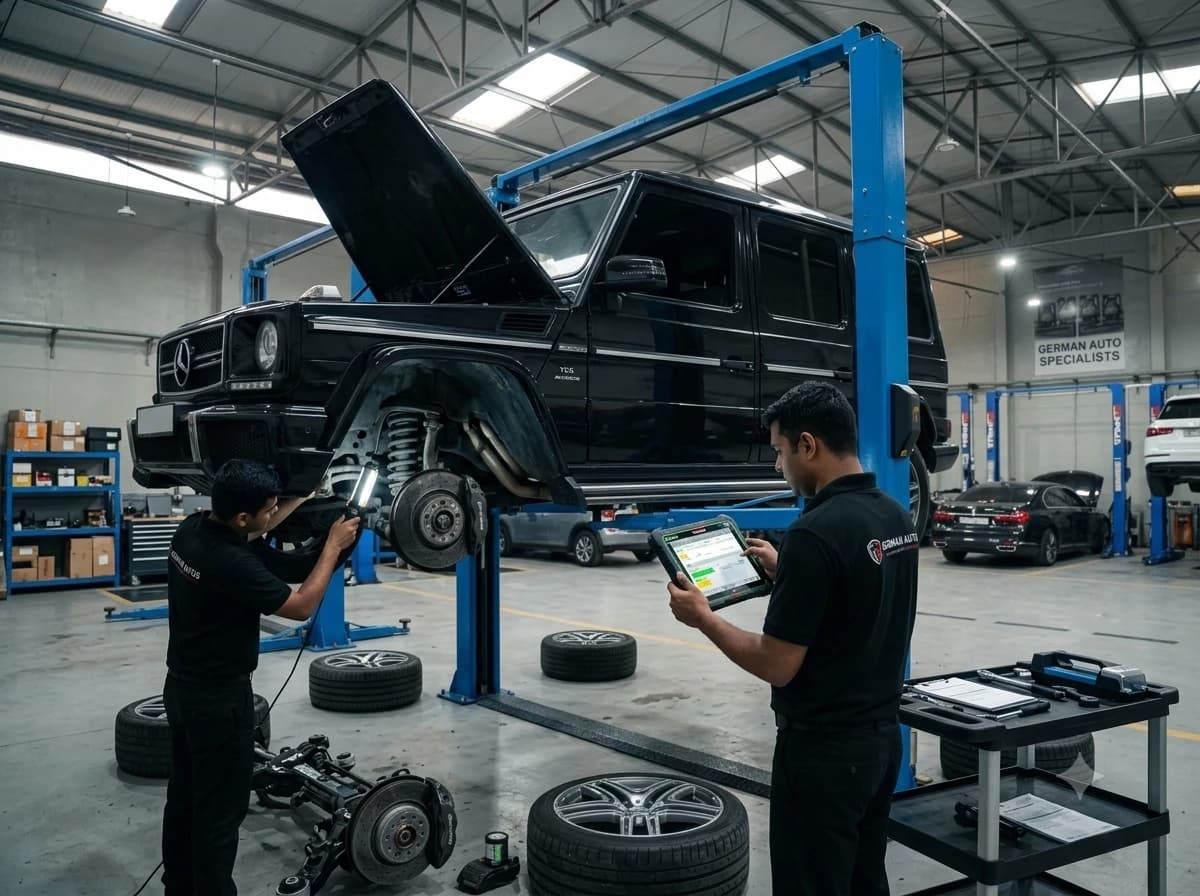 Mercedes-Benz pre-purchase inspection at German Autos, Al Quoz Dubai