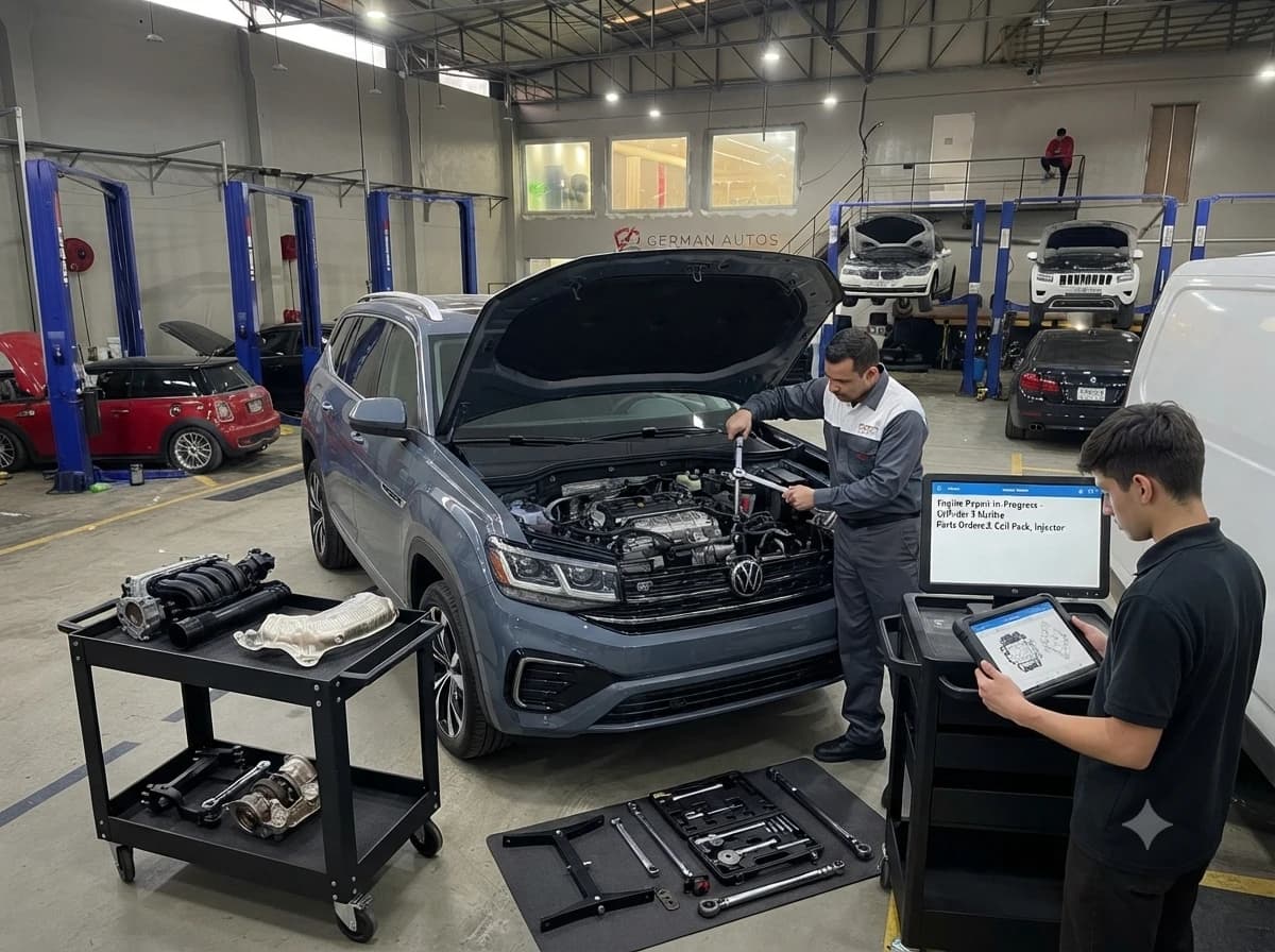 Volkswagen engine repair at German Autos, Al Quoz Dubai