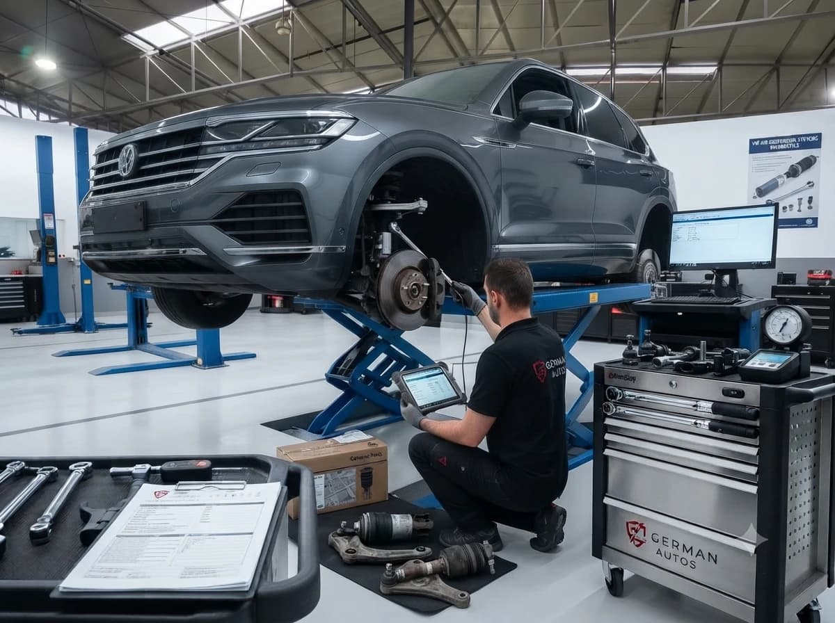 Volkswagen suspension repair at German Autos, Al Quoz Dubai